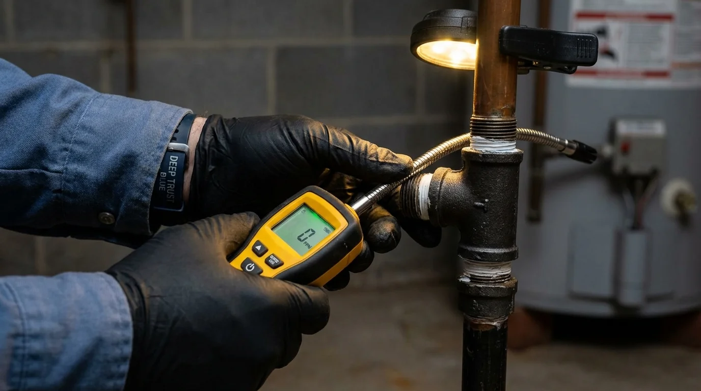Gas leak detection with electronic sniffer by Johns Plumbing LLC in Weyauwega