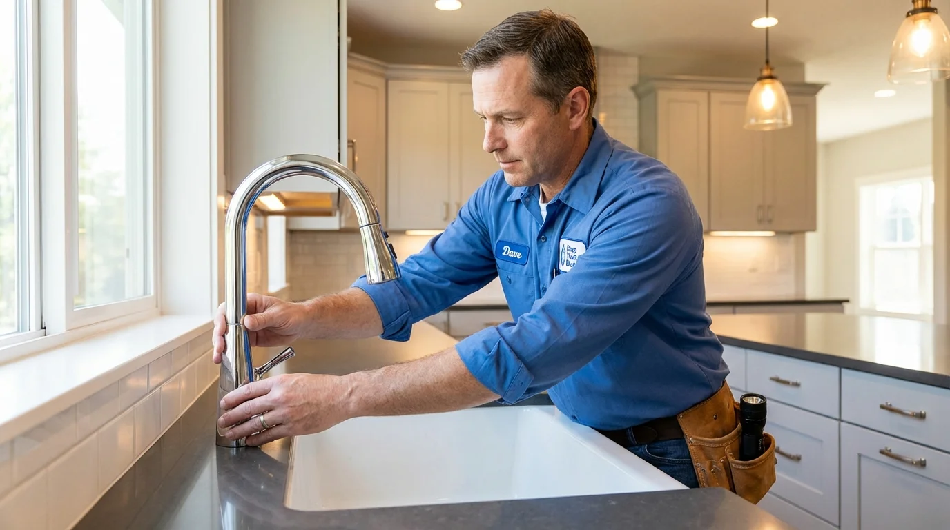 Kitchen faucet installation by Johns Plumbing LLC in Weyauwega