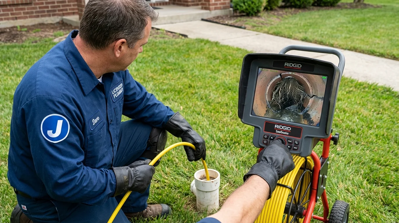 Sewer camera inspection being performed by Johns Plumbing LLC in Weyauwega