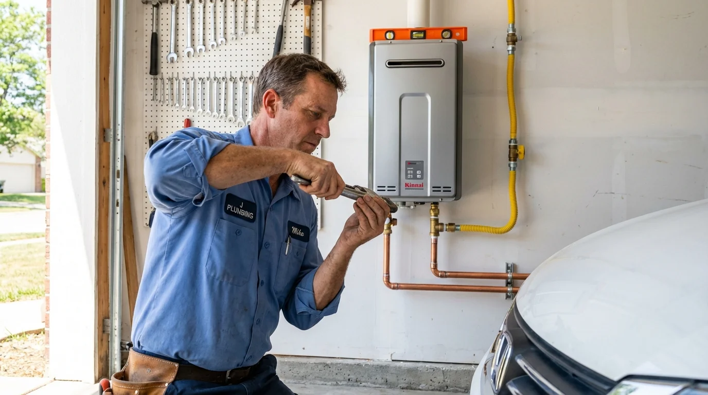 Tankless water heater installation by a Johns Plumbing LLC plumber in Weyauwega